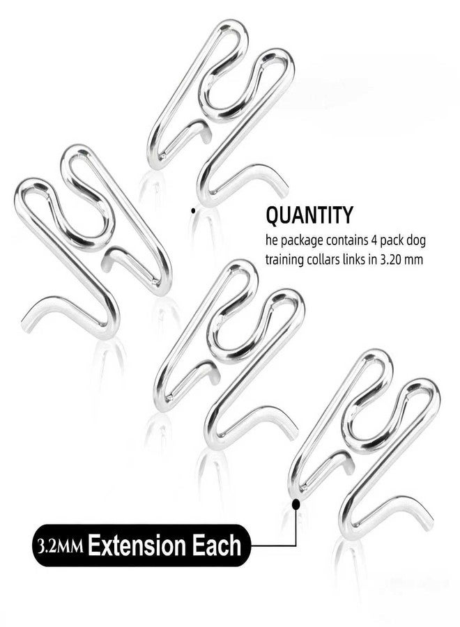 VKQ Dog Training Collar Links, Chrome Plated Steel, 3.2mm, Silver, 4 Pack - Image 2